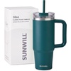 image:imageSUNWILL 20 oz Tumbler with Handle and Straw Leak ProofTravel Coffee Mug with Lid Stainless Steel Cup Insulated for Office amp Gym Cupholder Friendly Powder Coated OrchidPowder Coated Deep Teal