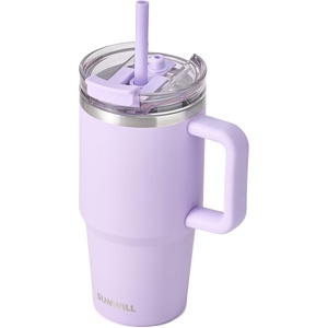 image:imageSUNWILL 20 oz Tumbler with Handle and Straw Leak ProofTravel Coffee Mug with Lid Stainless Steel Cup Insulated for Office amp Gym Cupholder Friendly Powder Coated OrchidPowder Coated Orchid